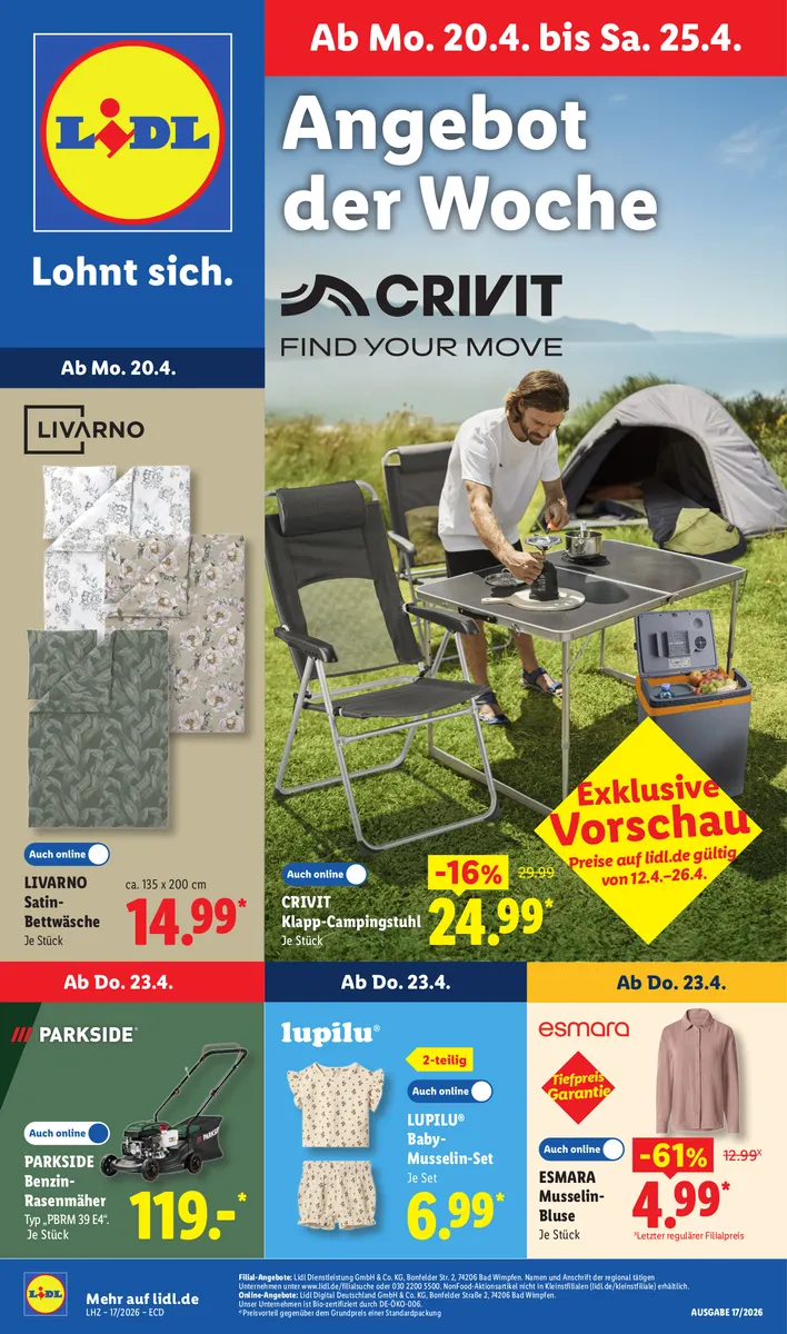 Aktionsprospekt 20.04.2026 – 25.04.2026 | Lidl Deutschland